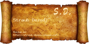 Straub Dezső névjegykártya